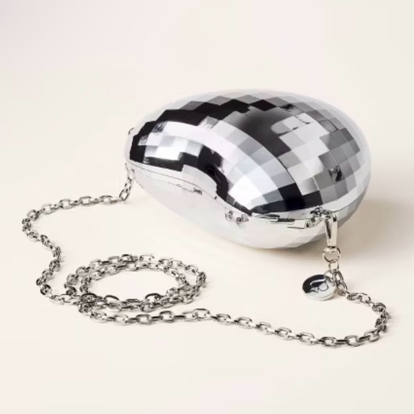 Kate Spade x Target silver disco heart bag - Picture 3 of 8